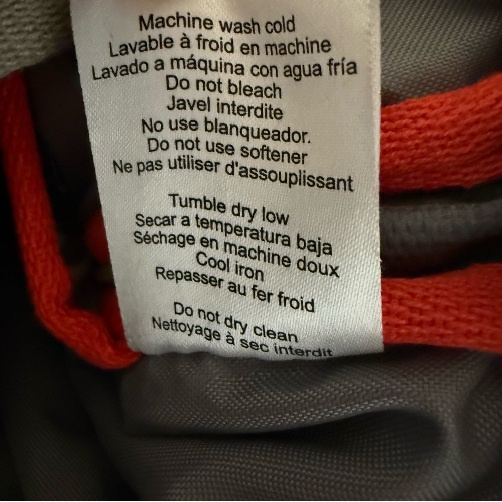 Merrell Crossbody Gray Zip-Around 100% Cotton Canvas with Red Accents Bag Purse - Picture 12 of 14